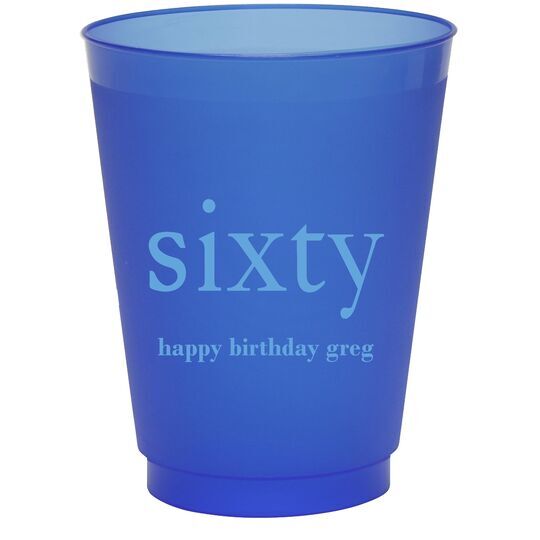 Big Number Sixty Colored Shatterproof Cups